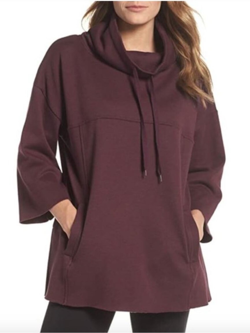 NWT UGG Astrid poncho size XS/S purple pockets cowl neck fleece lined